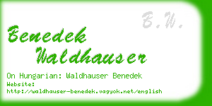 benedek waldhauser business card